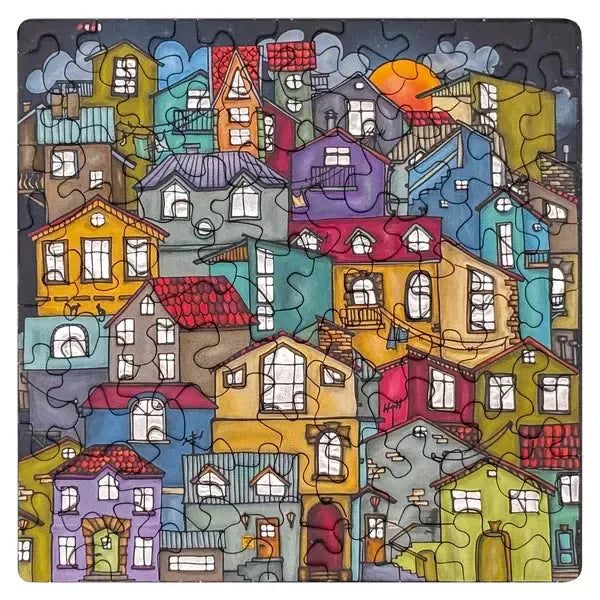 Colorful City 72 Piece Pocket Jigsaw Puzzle Curiosi