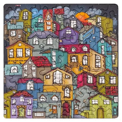 Colorful City 72 Piece Pocket Jigsaw Puzzle Curiosi