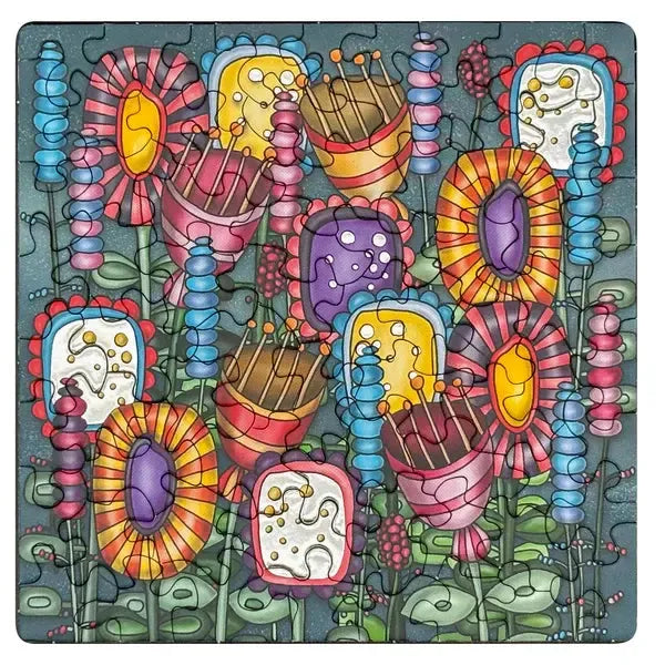 Colorful Flowers 72 Piece Pocket Jigsaw Puzzle Curiosi