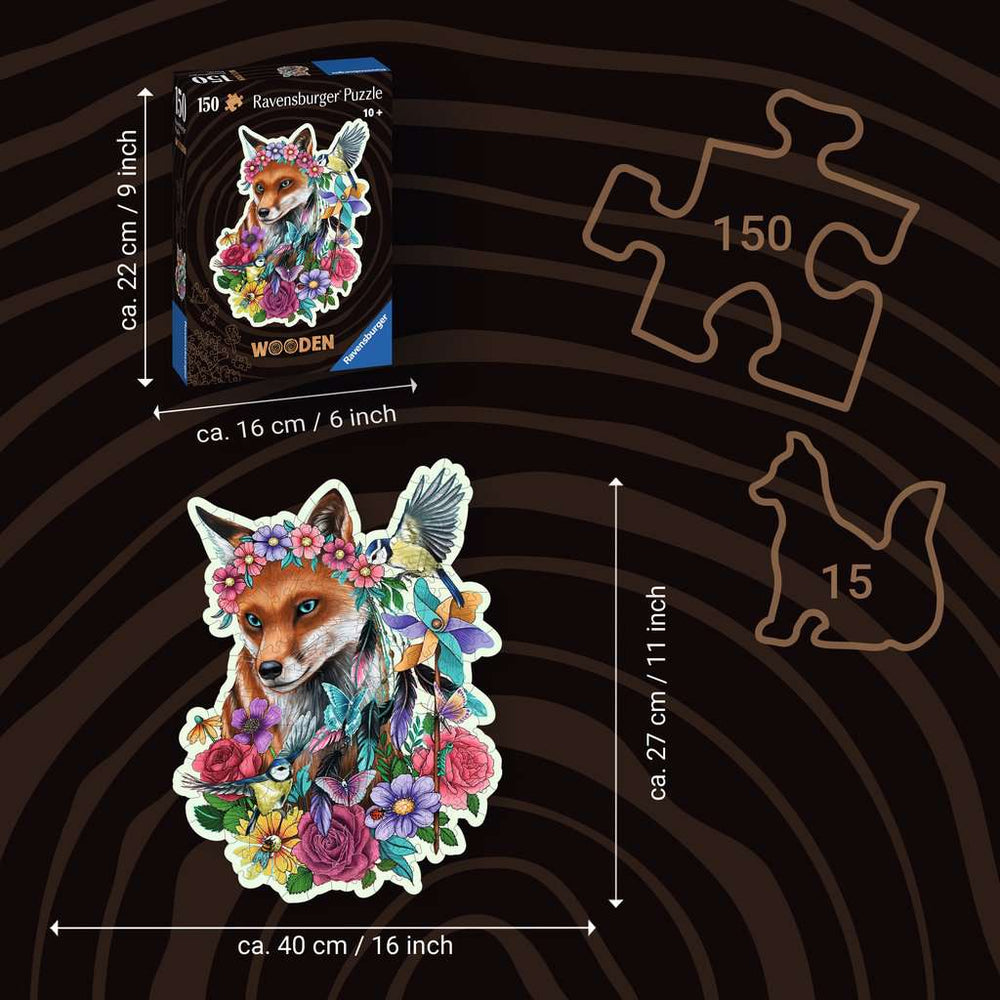Colorful Fox 150 Piece Wood Jigsaw Puzzle Ravensburger (ONLINE ORDER ONLY)
