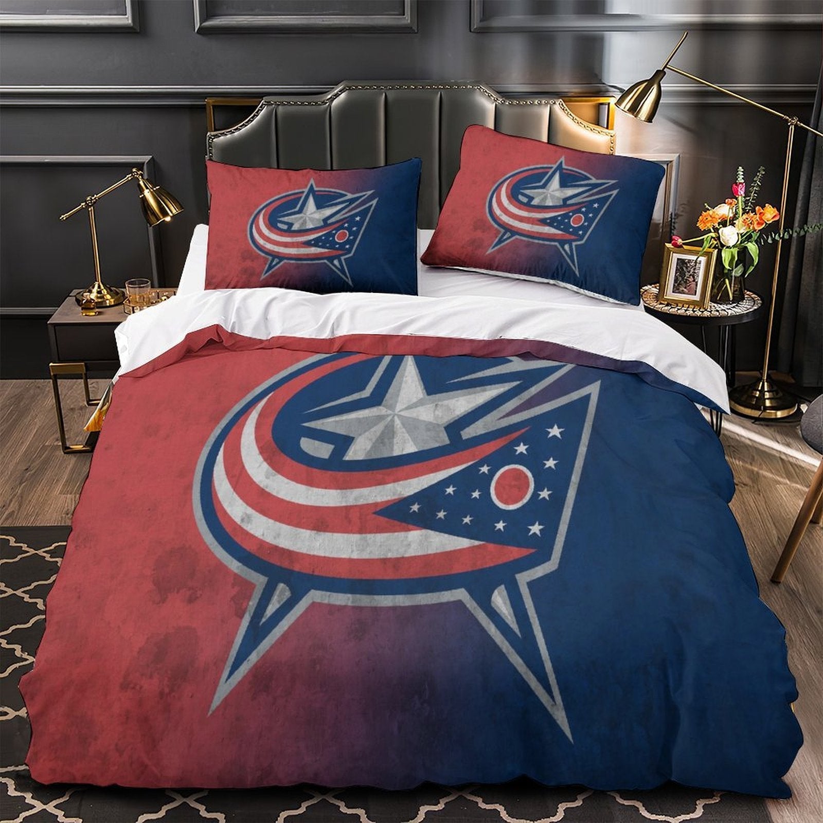 Columbus Blue Jackets Bedding Set Quilt Duvet Cover Without Filler (Online Order Only)