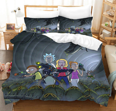 Comedy Rick and Morty Bedding Sets Pattern Quilt Cover Without Filler (Online Order Only)