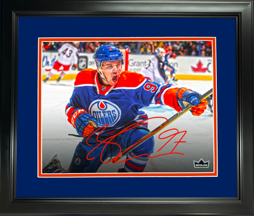 Framed Connor McDavid Edmonton Oilers Facsimile Laser Engraved Signature Auto 11"x14" Hockey Photo HOFSM Holo (ONLINE ORDER ONLY)