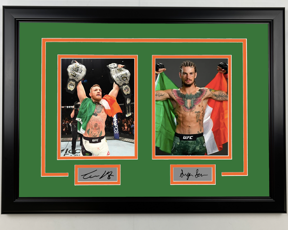 Framed Conor McGregor and Sean O'Malley Ireland 17x23 Dual UFC MMA Photo (ONLINE ORDER ONLY)