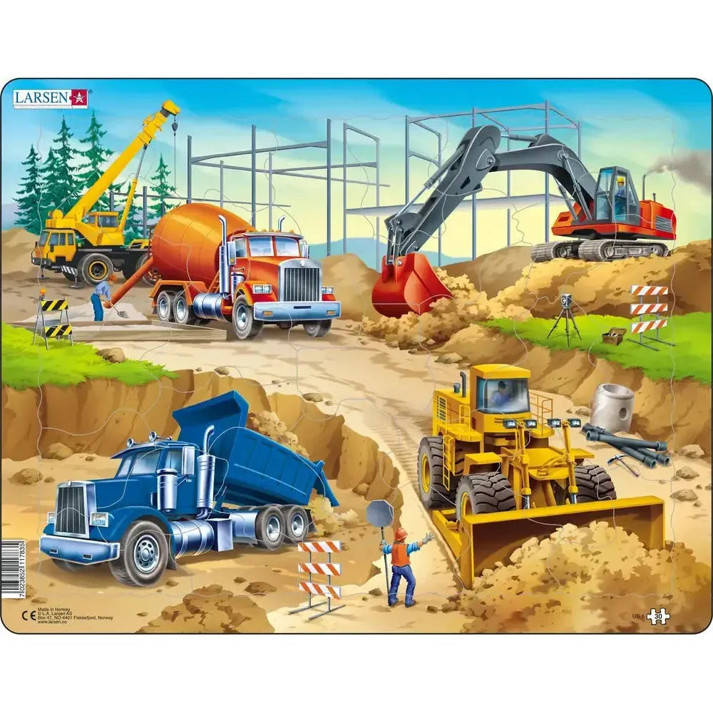 Construction Site 30 Piece Tray Jigsaw Puzzle Larsen