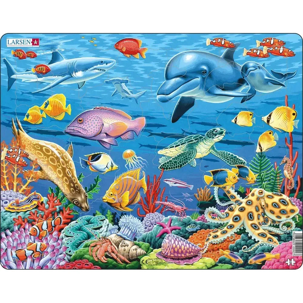 Coral Reef Life 35 Piece Tray Jigsaw Puzzle Larsen