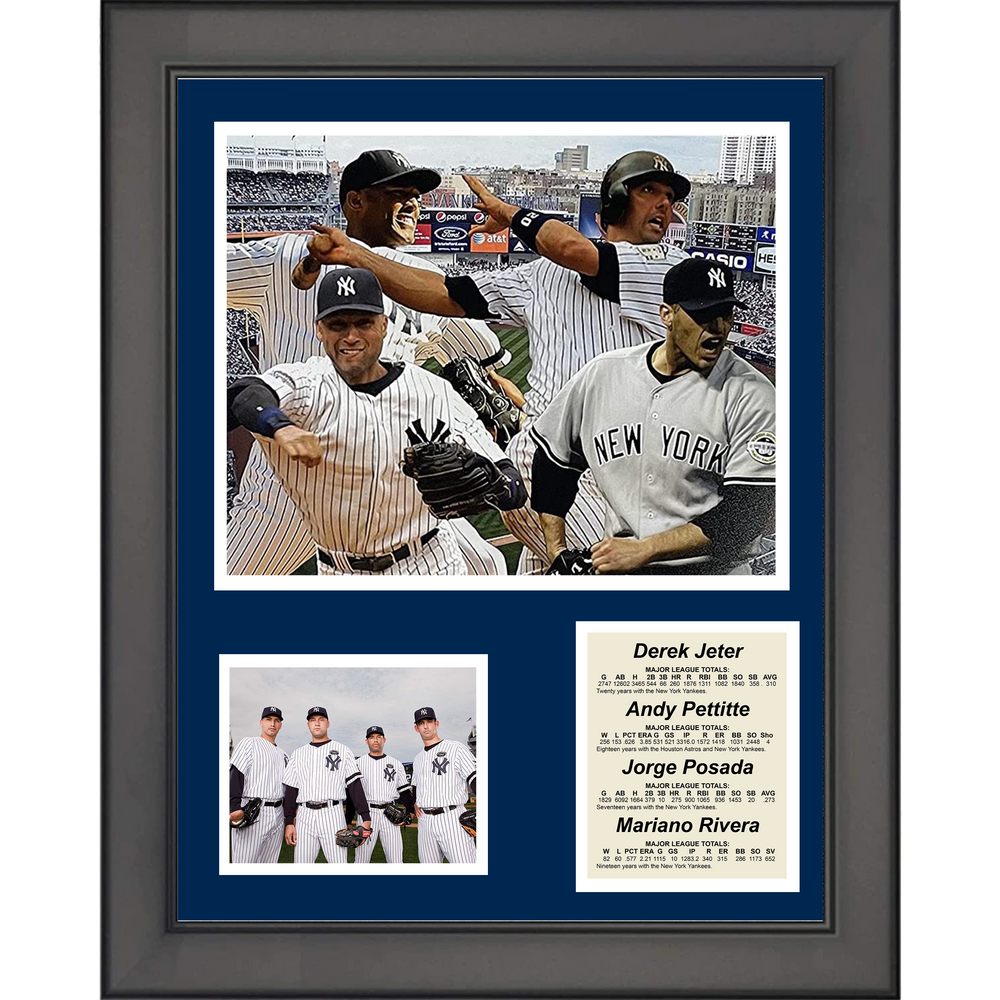 Framed New York Yankees Core 4 Jeter, Rivera, Posada & Pettitte Baseball 11"x14" Three Photo Collage #2 (ONLINE ORDER ONLY)