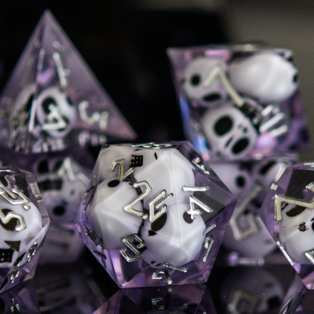 PRE-ORDER || Corpse Lavender Sharp-Edged Resin Dice Set