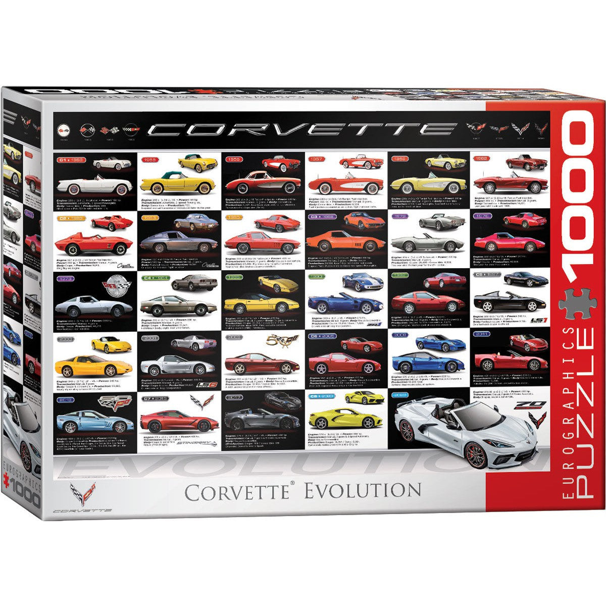 Corvette Evolution 1000 Piece Jigsaw Puzzle Eurographics (ONLINE ORDER ONLY)