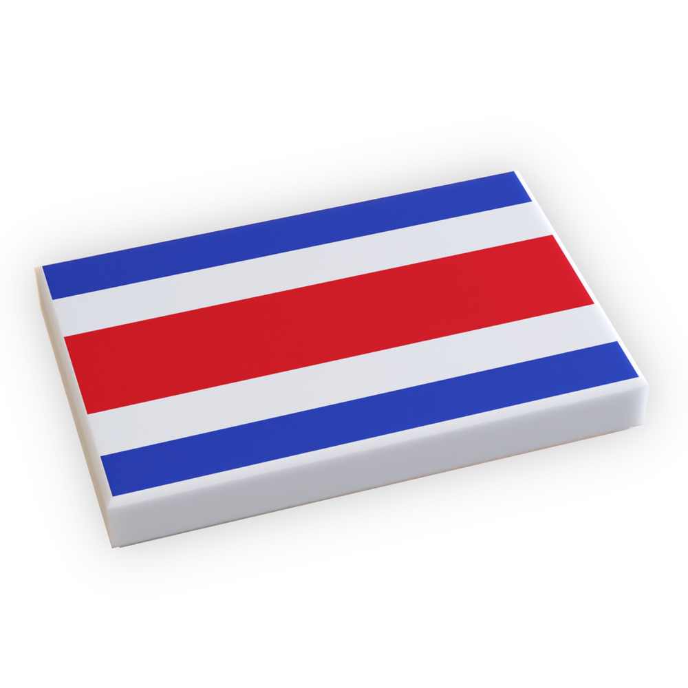 Costa Rica Flag (2x3 Tile) made using LEGO part (Online Order Only)