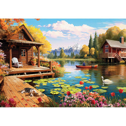 Cottage by the Lake 24 Connecting Pieces Jigsaw Puzzle Eurographics (ONLINE ORDER ONLY)