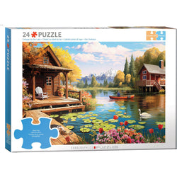 Cottage by the Lake 24 Connecting Pieces Jigsaw Puzzle Eurographics (ONLINE ORDER ONLY)