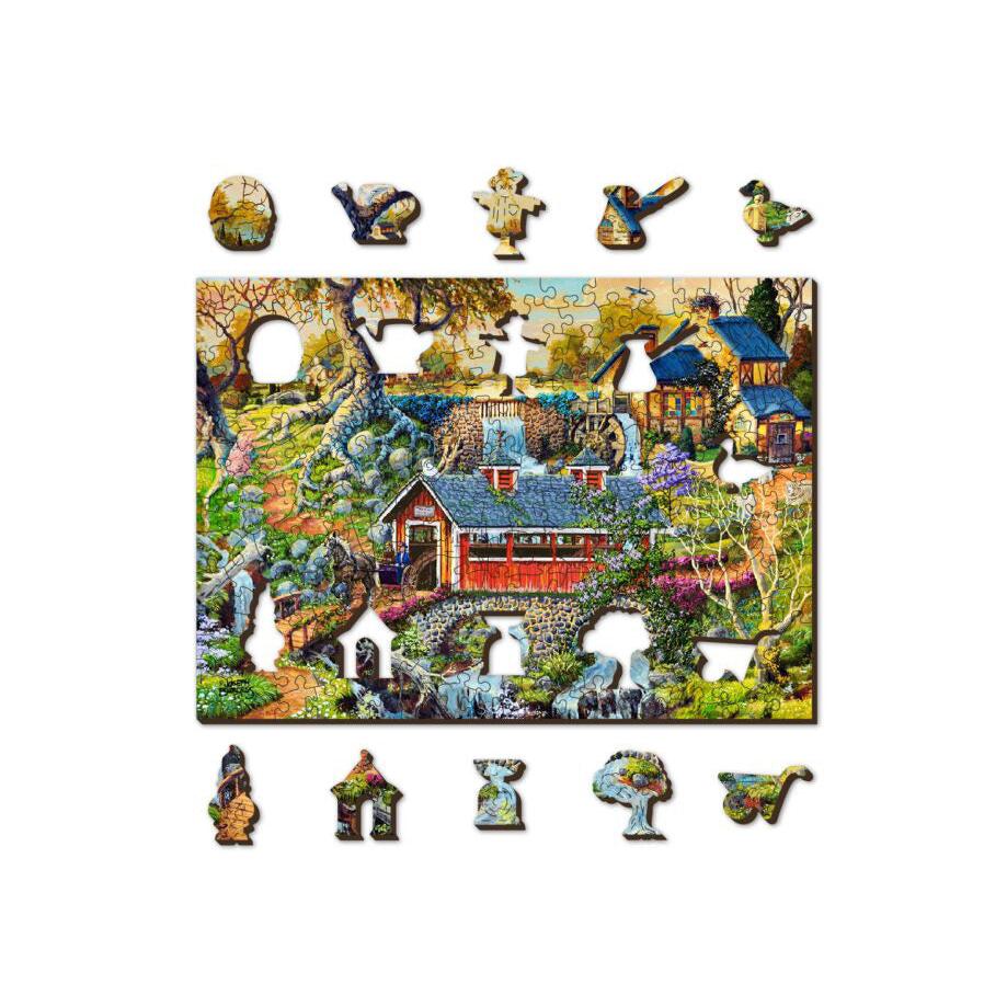 Countryside Bridge 200 Piece Wood Jigsaw Puzzle Wooden City (ONLINE ORDER ONLY)