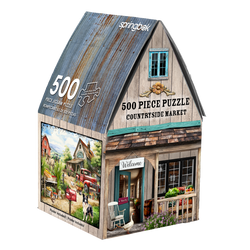 Countryside Market 500 Piece Jigsaw Puzzle in Shaped Box Springbok