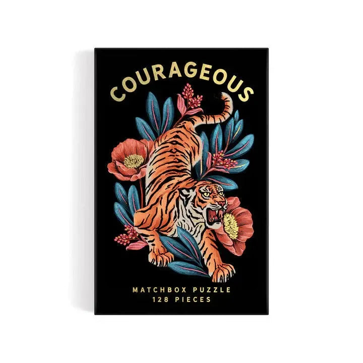 Courageous Tiger 128 Piece Matchbox Mini Jigsaw Puzzle Galison (ONLINE ORDER ONLY)
