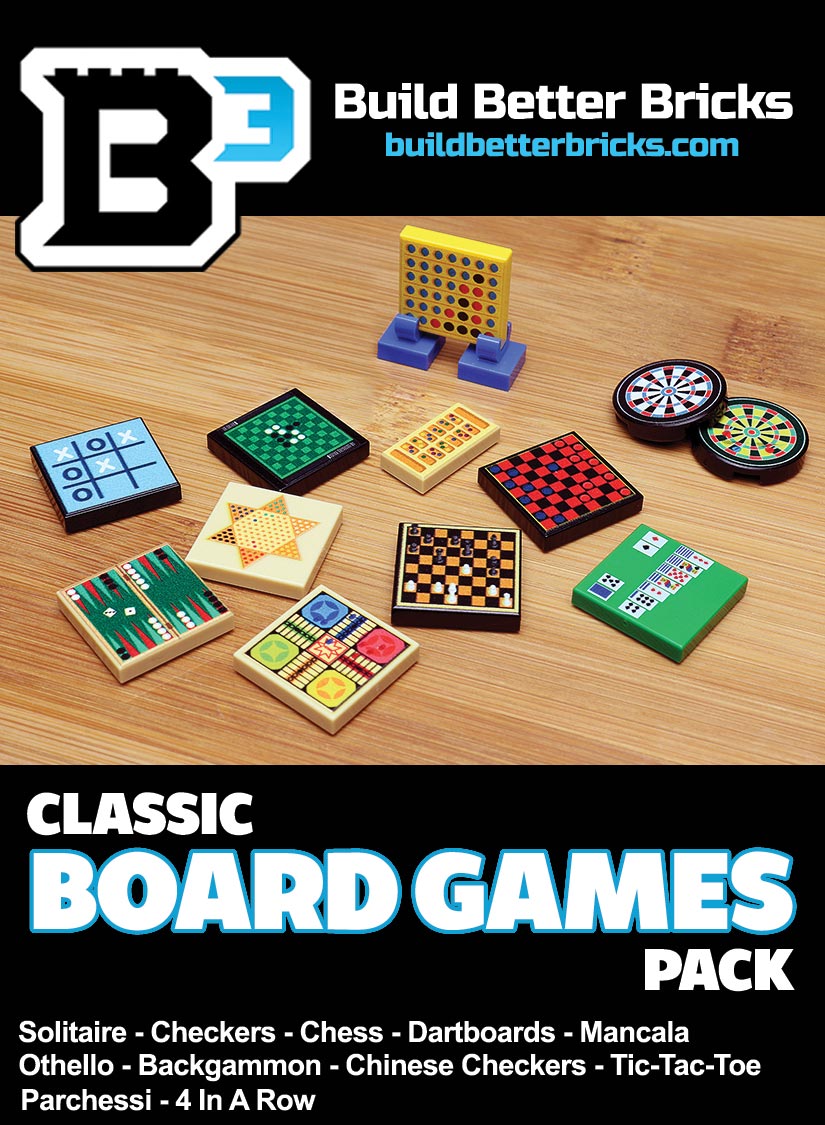 Classic Board Games Pack made using LEGO parts - B3 Customs (Online Order Only)