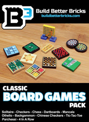 Classic Board Games Pack made using LEGO parts - B3 Customs (Online Order Only)