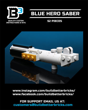 Luke's Blue Lightsaber Building Kit made using LEGO parts - B3 Customs (Online Order Only)