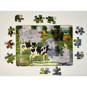Cow Stream 35 Piece Tray Jigsaw Puzzle Cobble Hill (ONLINE ORDER ONLY)