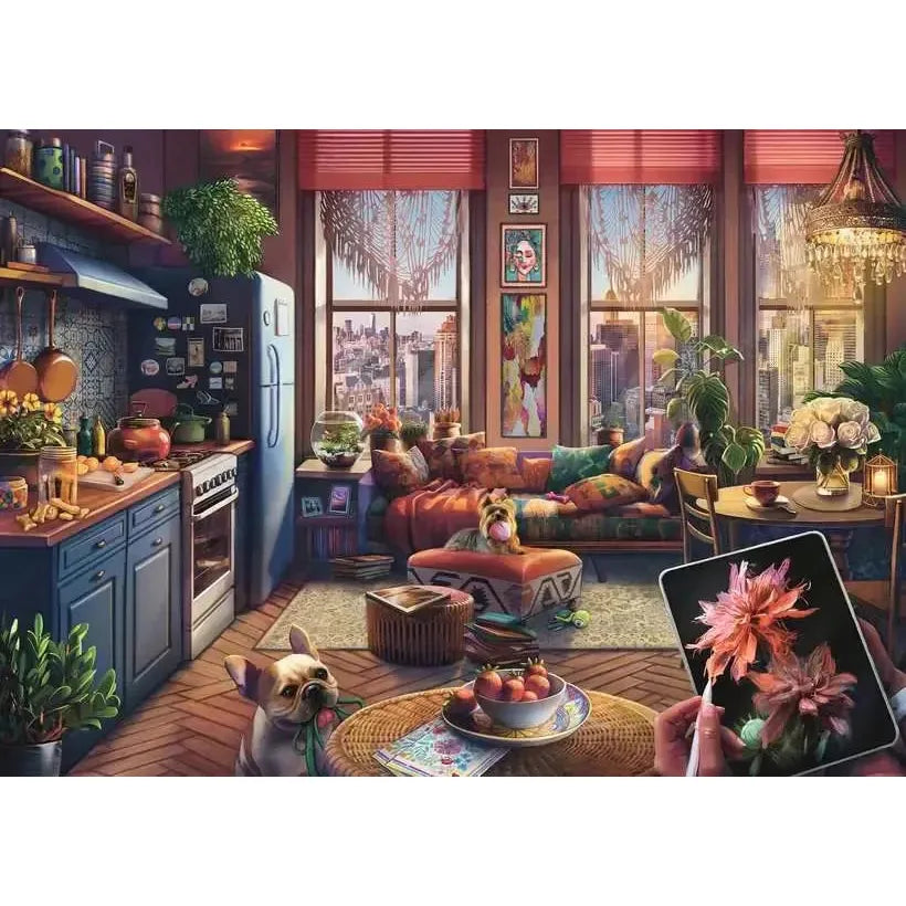 Cozy Boho Studio 500 Large Piece Jigsaw Puzzle Ravensburger
