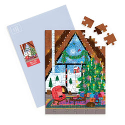 Cozy Cabin Christmas Greeting Card 60 Piece Jigsaw Puzzle Galison