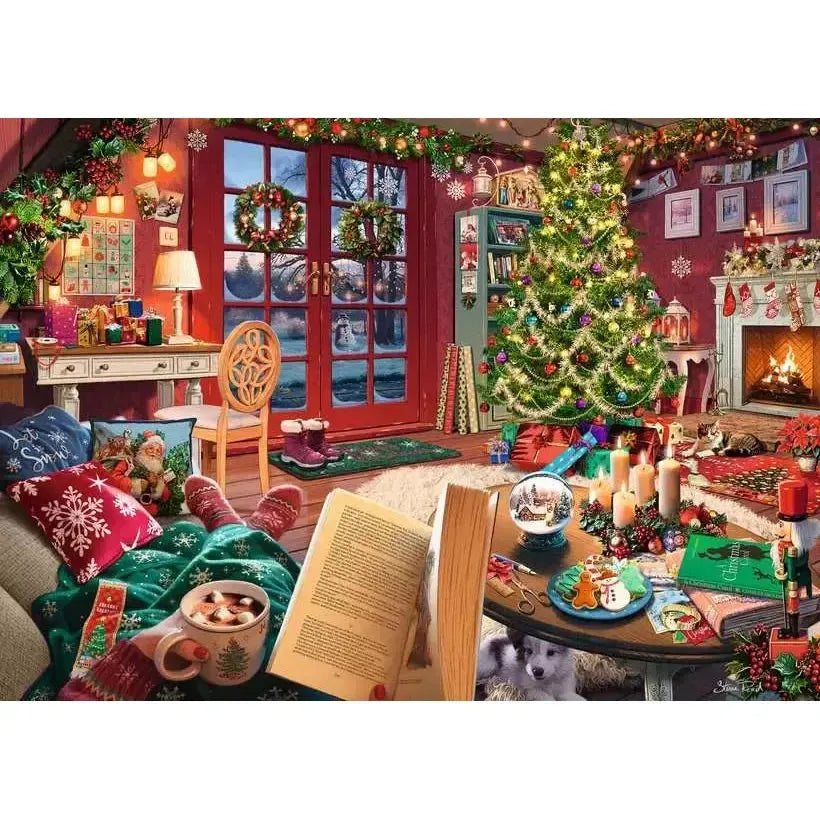 Cozy Christmas Retreat 500 Large Piece Jigsaw Puzzle Ravensburger