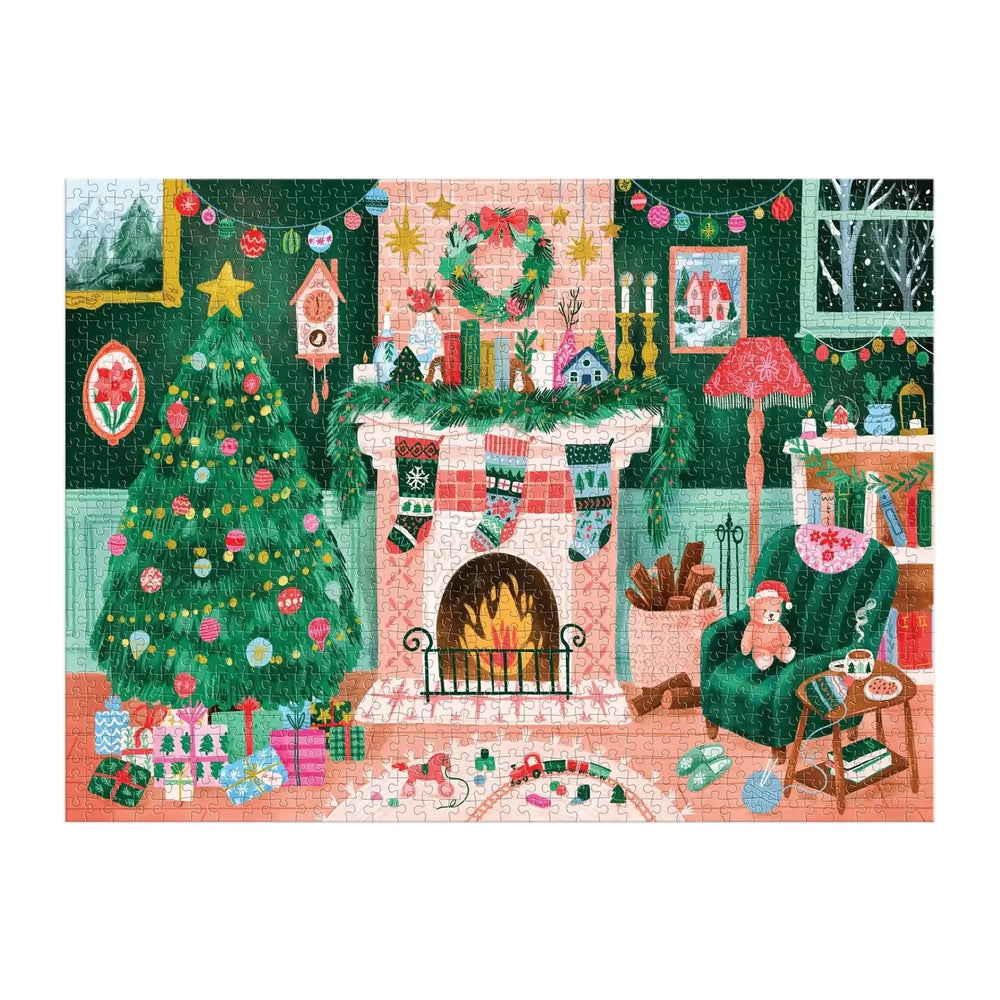 Cozy by the Fireplace 1000 Piece Jigsaw Puzzle Galison (ONLINE ORDER ONLY)