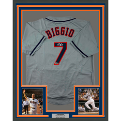 Framed Facsimile Autographed Craig Biggio 35x39 Houston Grey Reprint Laser Auto Baseball Jersey (ONLINE ORDER ONLY)