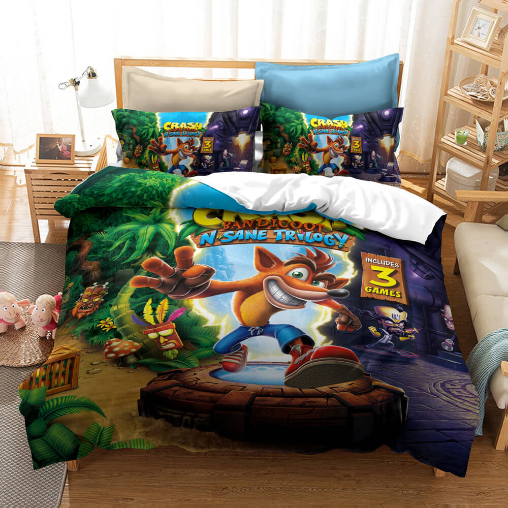 Crash Bandicoot Cosplay Bedding Set Quilt Cover Without Filler (Online Order Only)