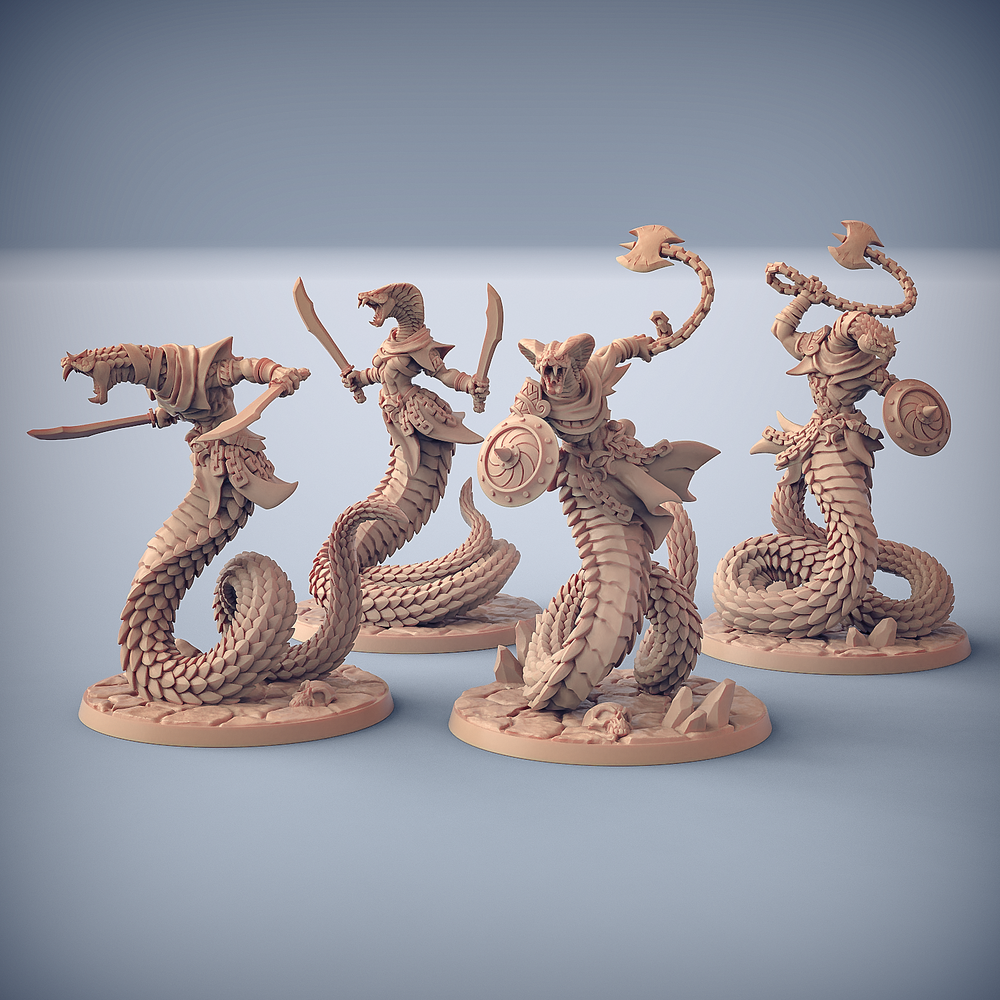 3D Printed Artisan Guild Nagarot Crawlers & Giant Snakes Maneaters Nagarots 28mm 32mm (Online Only)