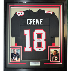 Framed Facsimile Autographed Adam Sandler Paul Crewe 35x39 Mean Machine The Longest Yard Movie Black Reprint Laser Auto Football Jersey (ONLINE ORDER ONLY)