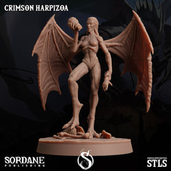 3D Printed Sordane Publishing Crimson Harpizoa 28 32mm D&D (Online Only)
