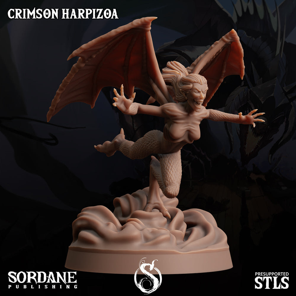 3D Printed Sordane Publishing Crimson Harpizoa 28 32mm D&D (Online Only)