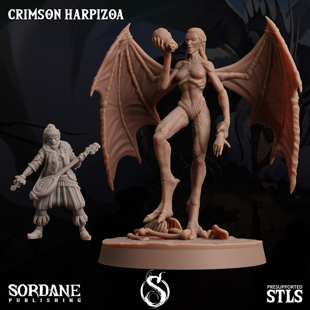 3D Printed Sordane Publishing Crimson Harpizoa 28 32mm D&D (Online Only)
