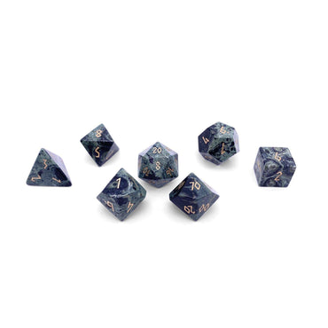 Crocodile Jasper - 7 Piece RPG Set Gemstone Dice (Online Only)
