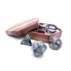 Crocodile Jasper - 7 Piece RPG Set Gemstone Dice (Online Only)