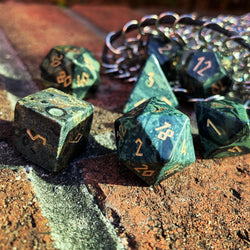 Crocodile Jasper - 7 Piece RPG Set Gemstone Dice (Online Only)