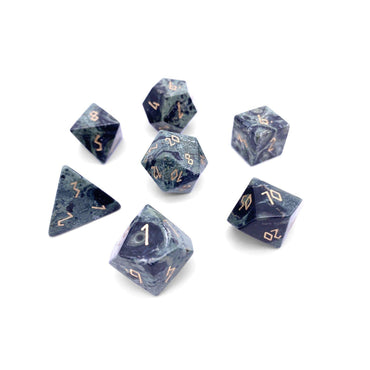 Crocodile Jasper - 7 Piece RPG Set Gemstone Dice (Online Only)