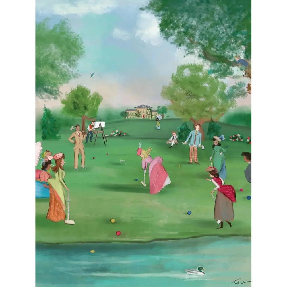 Croquet Afternoon by Tug Rice 500 Piece Jigsaw Puzzle NYPC