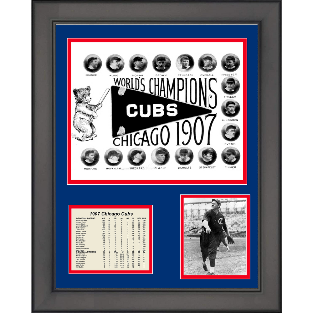 Framed Chicago Cubs 1907 World Series Champions 11"x14" Baseball Three Photo Collage (ONLINE ORDER ONLY)
