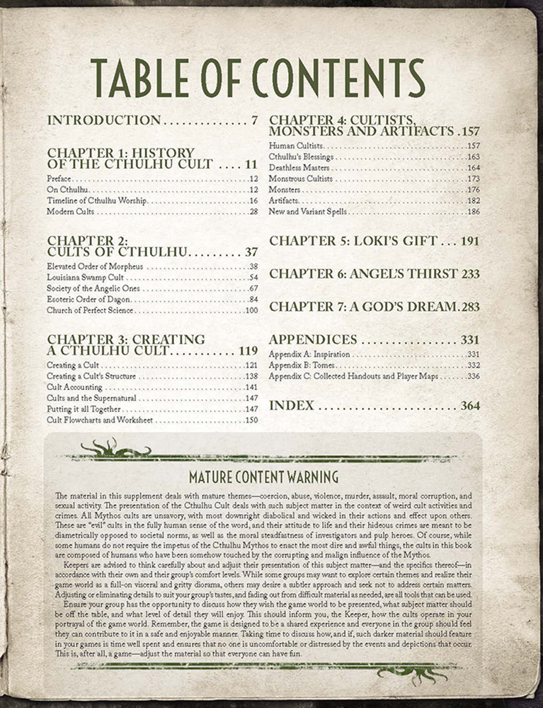 Call of Cthulhu: Cults of Cthulhu (ONLINE ORDER ONLY)