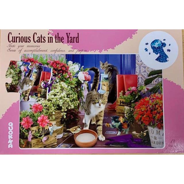 Curious Cats in the Yard 13 Piece Tray Jigsaw Puzzle Quokka (ONLINE ORDER ONLY)