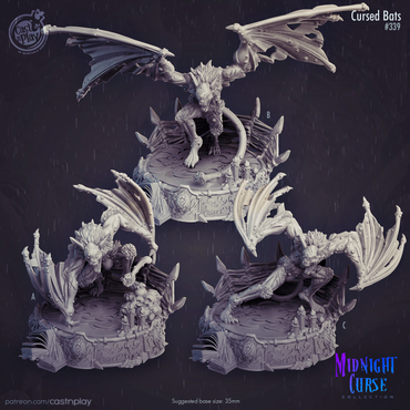3D Printed Cast n Play Midnight Curse - Cursed Bats 28mm 32mm D&D (Online Only)