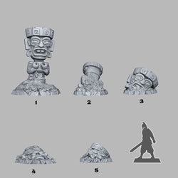3D Printed Fantastic Plants and Rocks Cursed Jungle Totems 28mm - 32mm D&D Wargaming (Online Only)