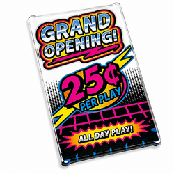 Grand Opening Arcade 4x6 Glass Window (ONLINE ORDER ONLY)