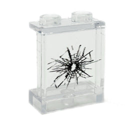 Window with Large Cracked Hole #1 (1x2x2 Panel)
