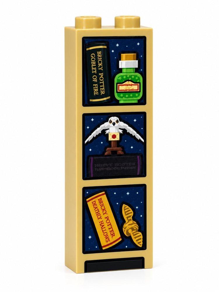 Bookshelf w/ HP Wizardry Books (1x2x5 Brick) (ONLINE ORDER ONLY)