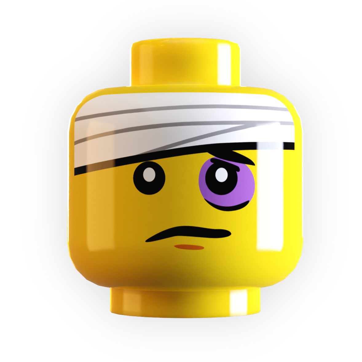 Head Wrap w/ Black Eye Minifig Head made using LEGO part (Online Order Only)