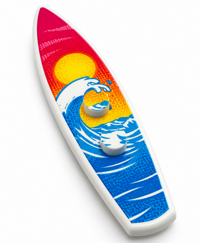 Sunset Wave Surfboard for Minifigs