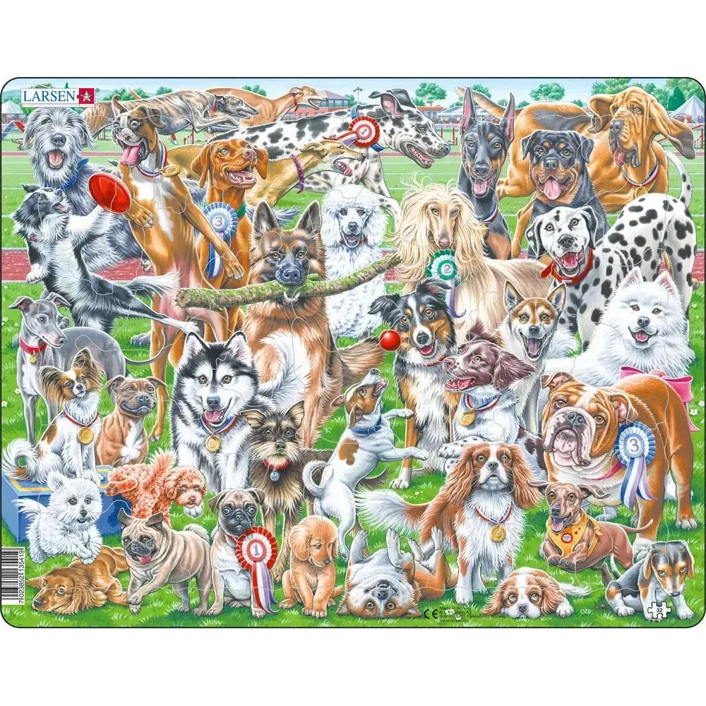Cute Dogs 32 Piece Tray Jigsaw Puzzle Larsen